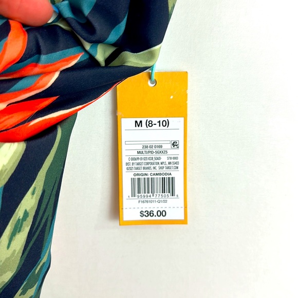 Kona Sol Tropical One Piece Swimsuit Double Shoulder Strap Medium(8-10) - Picture 8 of 9